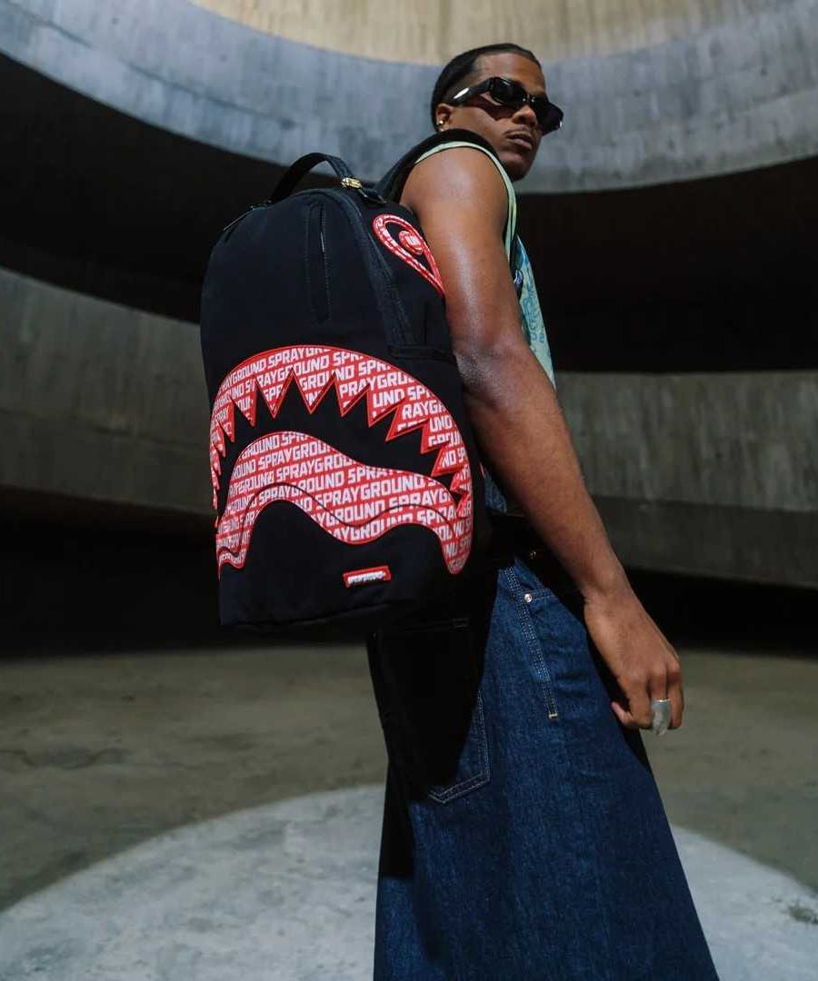 Sprayground - حقيبة ظهر قطنية Logo Mouth Core Dlx