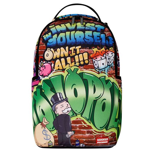 Sprayground - حقيبة ظهر Monopoly Man Graffiti Dlxr