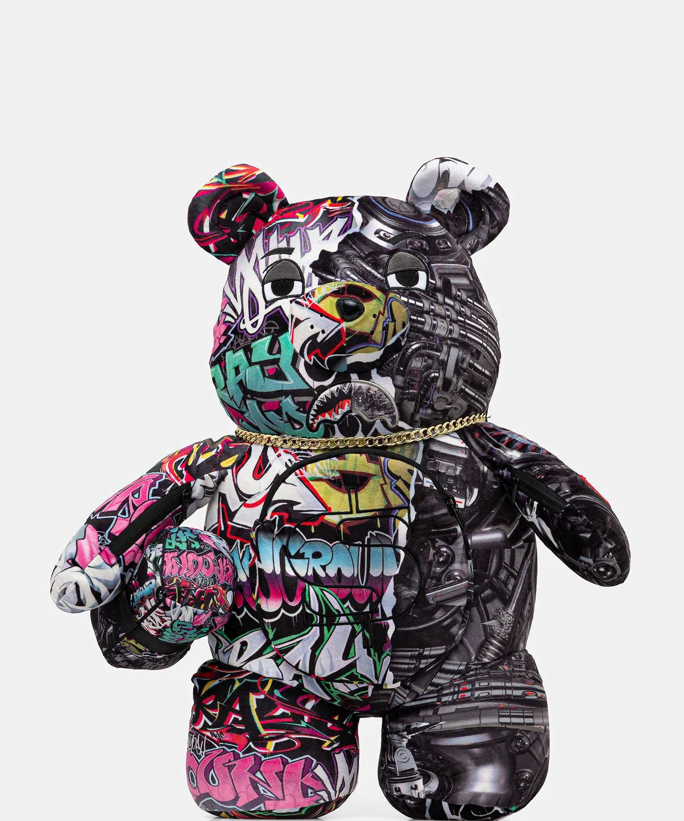 Sprayground - حقيبة ظهر دبدوب Para Ayısı Teddy Split Cybershark
