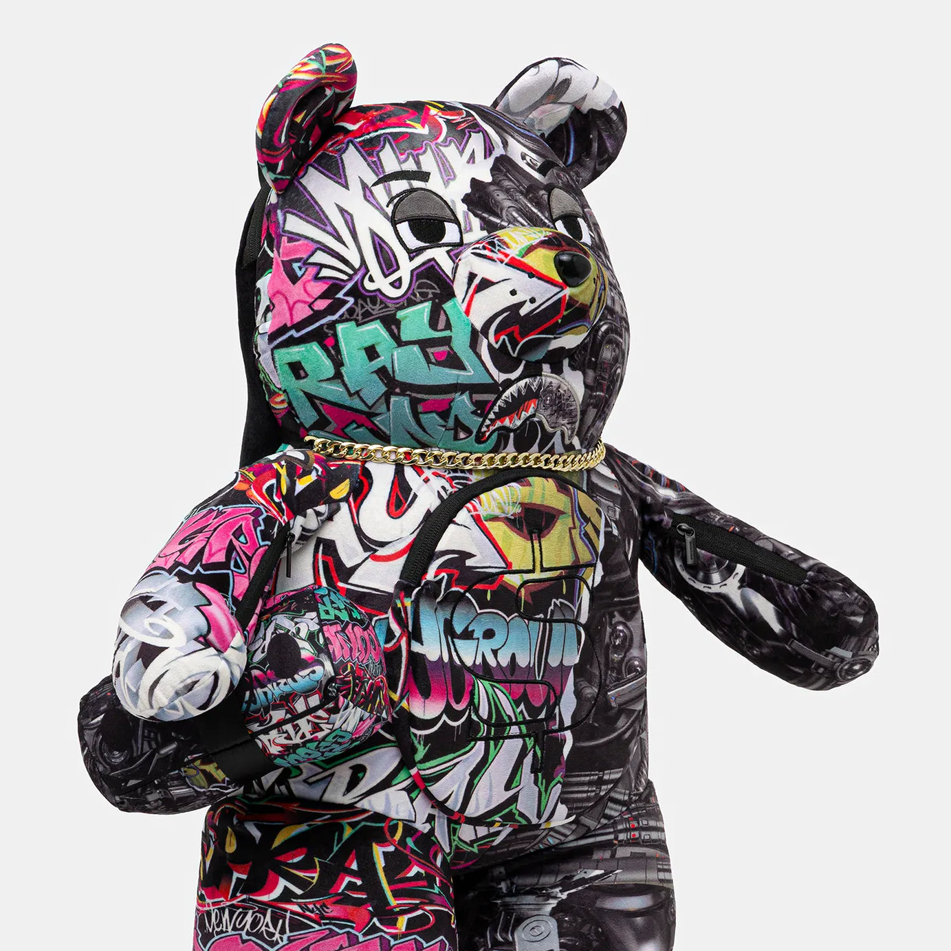 Sprayground - حقيبة ظهر دبدوب Para Ayısı Teddy Split Cybershark