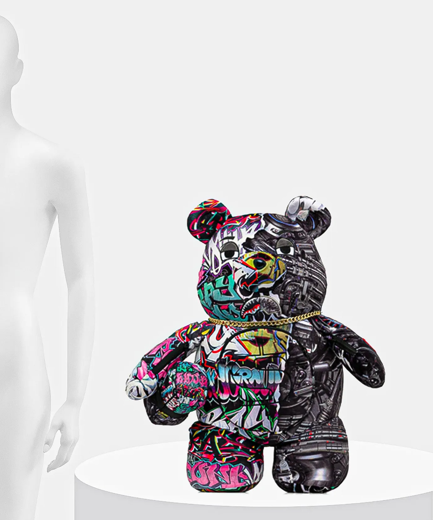 Sprayground - حقيبة ظهر دبدوب Para Ayısı Teddy Split Cybershark