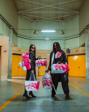 Sprayground - Storm Pembe Beyaz El ve Omuz Çantası