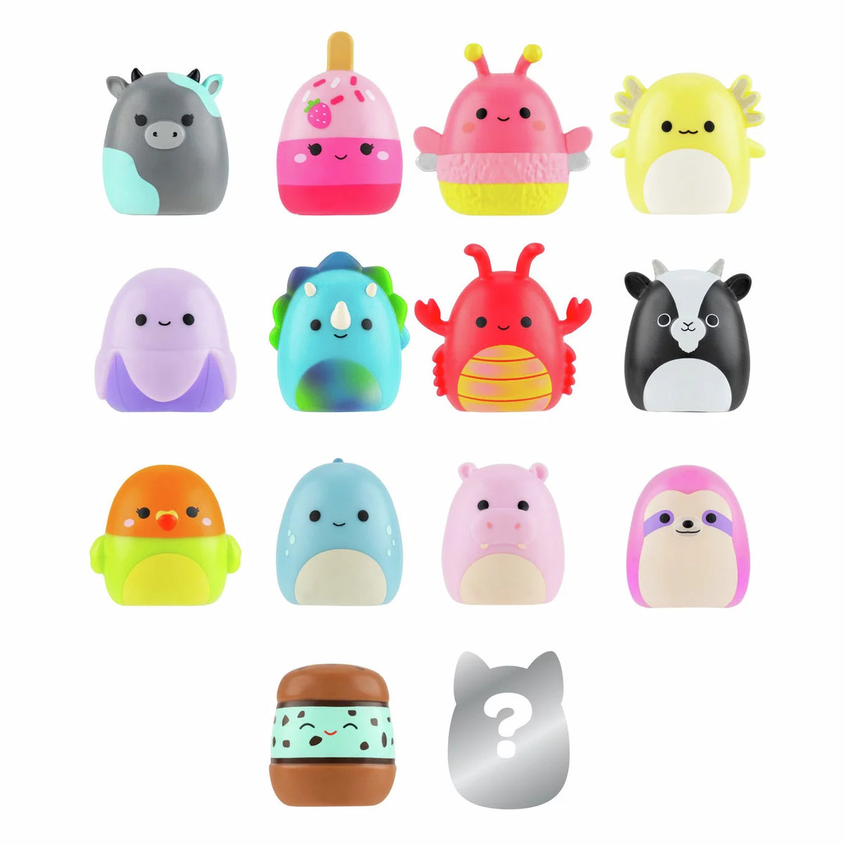 Squishmallows - Squish-a-longs 14 Figür + Yüzük Seti + 4 Aksesuar Özel Seri Oyuncak