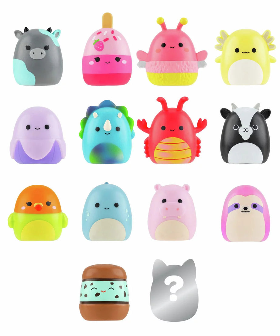 سكويشمالوز - مجموعة سكويش-أ-لونغز 14 شخصية + طقم خواتم + 4 إكسسوارات سلسلة خاصة لعبة