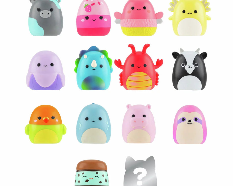 سكويشمالوز - مجموعة سكويش-أ-لونغز 14 شخصية + طقم خواتم + 4 إكسسوارات سلسلة خاصة لعبة