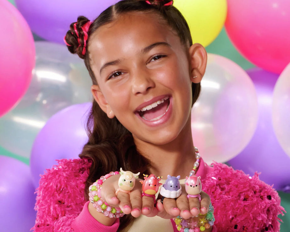 سكويشمالوز - مجموعة سكويش-أ-لونغز 14 شخصية + طقم خواتم + 4 إكسسوارات سلسلة خاصة لعبة