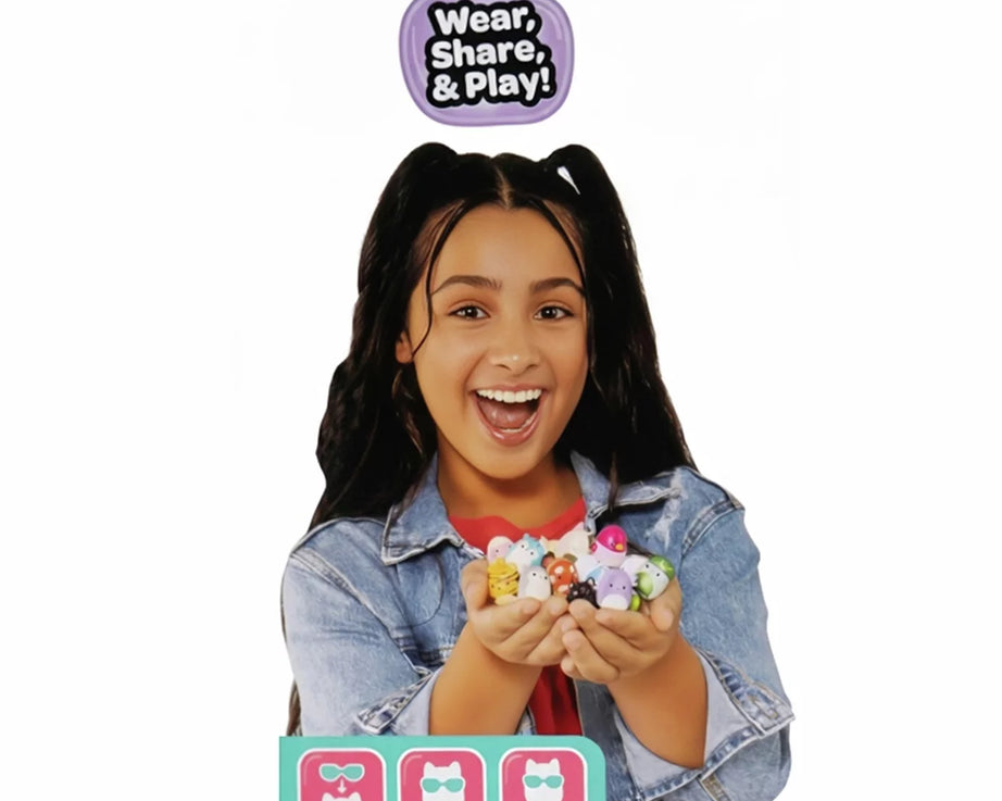 سكويشمالوز - مجموعة سكويش-أ-لونغز 14 شخصية + طقم خواتم + 4 إكسسوارات سلسلة خاصة لعبة