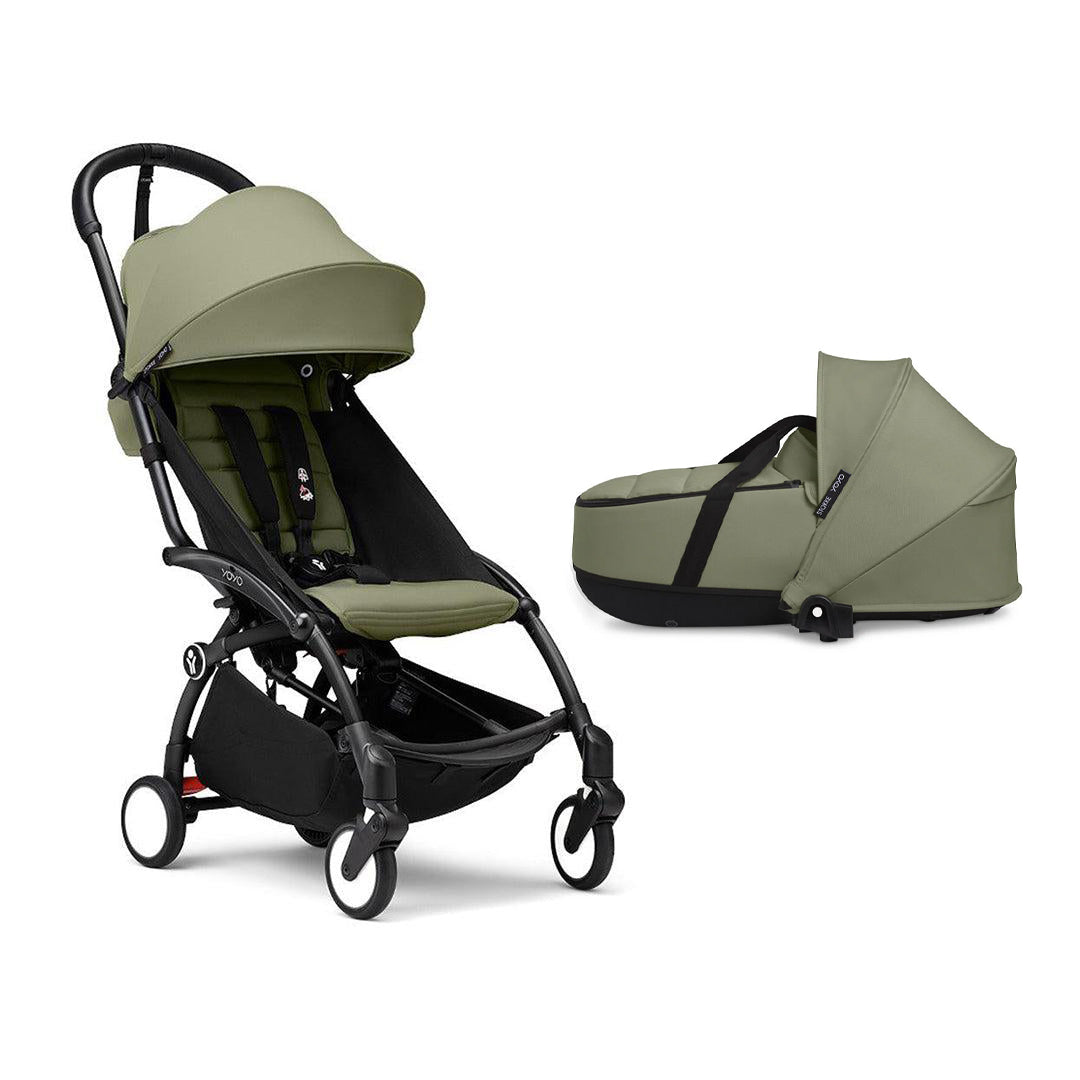 Stokke YOYO3 Newborn Shell to Toddler Bundle-Strollers-Olive-Black | Natural Baby Shower