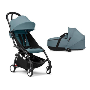 Stokke YOYO3 Newborn Shell to Toddler Bundle-Strollers-Aqua-Black | Natural Baby Shower