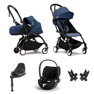 Stokke YOYO3 Newborn to Toddler Cloud T Travel System-Strollers-Air France Blue-Black | Natural Baby Shower