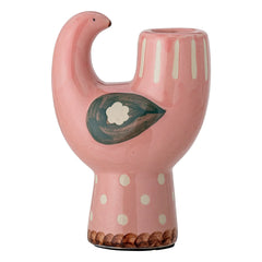 Bloomingville - Stoneware kuş mumluk Trudy | Pembe