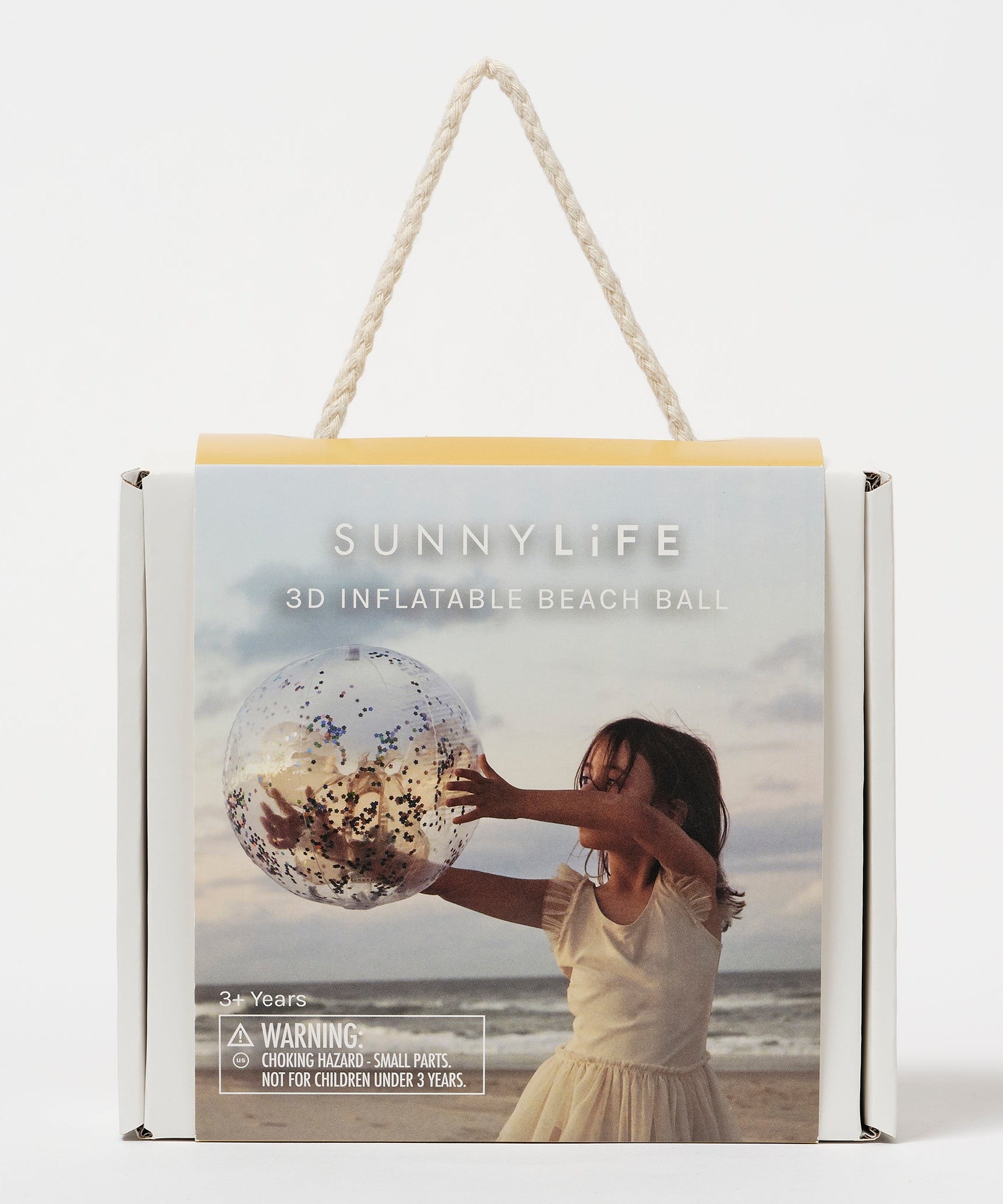 Sunnylife - كرة شاطئ قابلة للنفخ ثلاثية الأبعاد بنكهة القطن الحلو