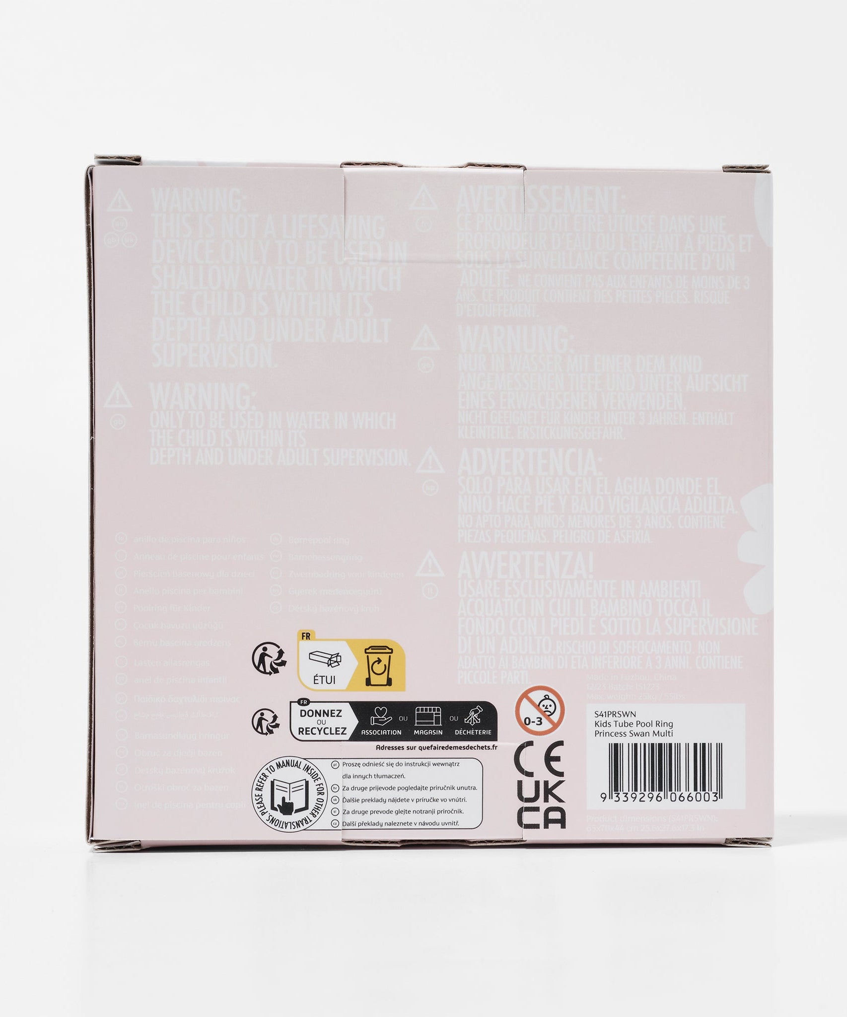 Sunnylife - طوق سباحة قابل للنفخ للأطفال على شكل بجعة الأميرة للبحر والمسبح