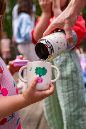 The Cotton Cloud - قلوب راقصة 420ML قارورة من الفولاذ المقاوم للصدأ مع شفاط مخفي