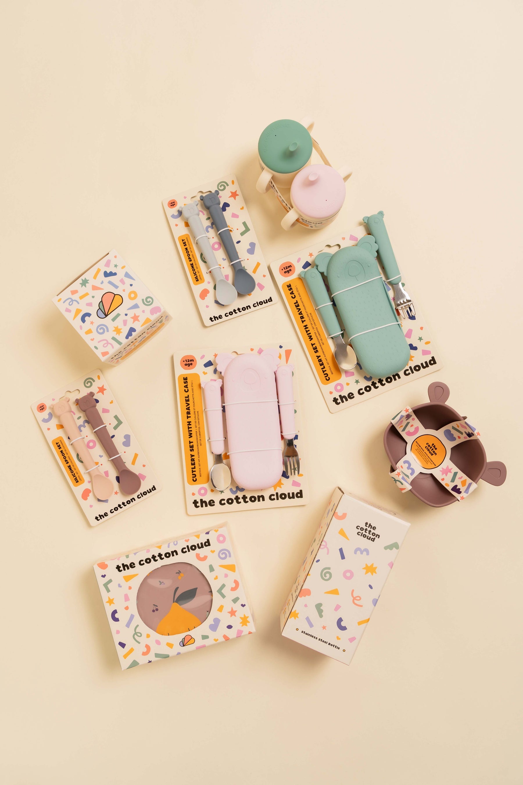 The Cotton Cloud - قلوب راقصة 420ML قارورة من الفولاذ المقاوم للصدأ مع شفاط مخفي