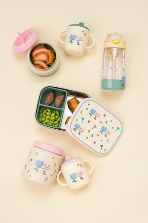 The Cotton Cloud - Dancing Hearts 480ML زجاجة ماء من تريتان بمصاصة مخفية