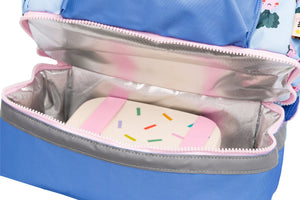 The Cotton Cloud - حقيبة ظهر مدرسية بجيب طعام بنقشة القلوب الراقصة