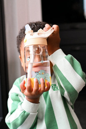 The Cotton Cloud - كلاب مرحة 480ML قارورة ماء Tritan بمصّاصة مخفية