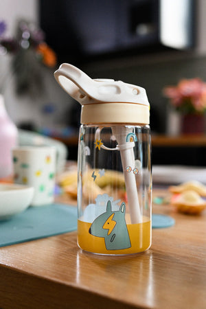 The Cotton Cloud - كلاب مرحة 480ML قارورة ماء Tritan بمصّاصة مخفية