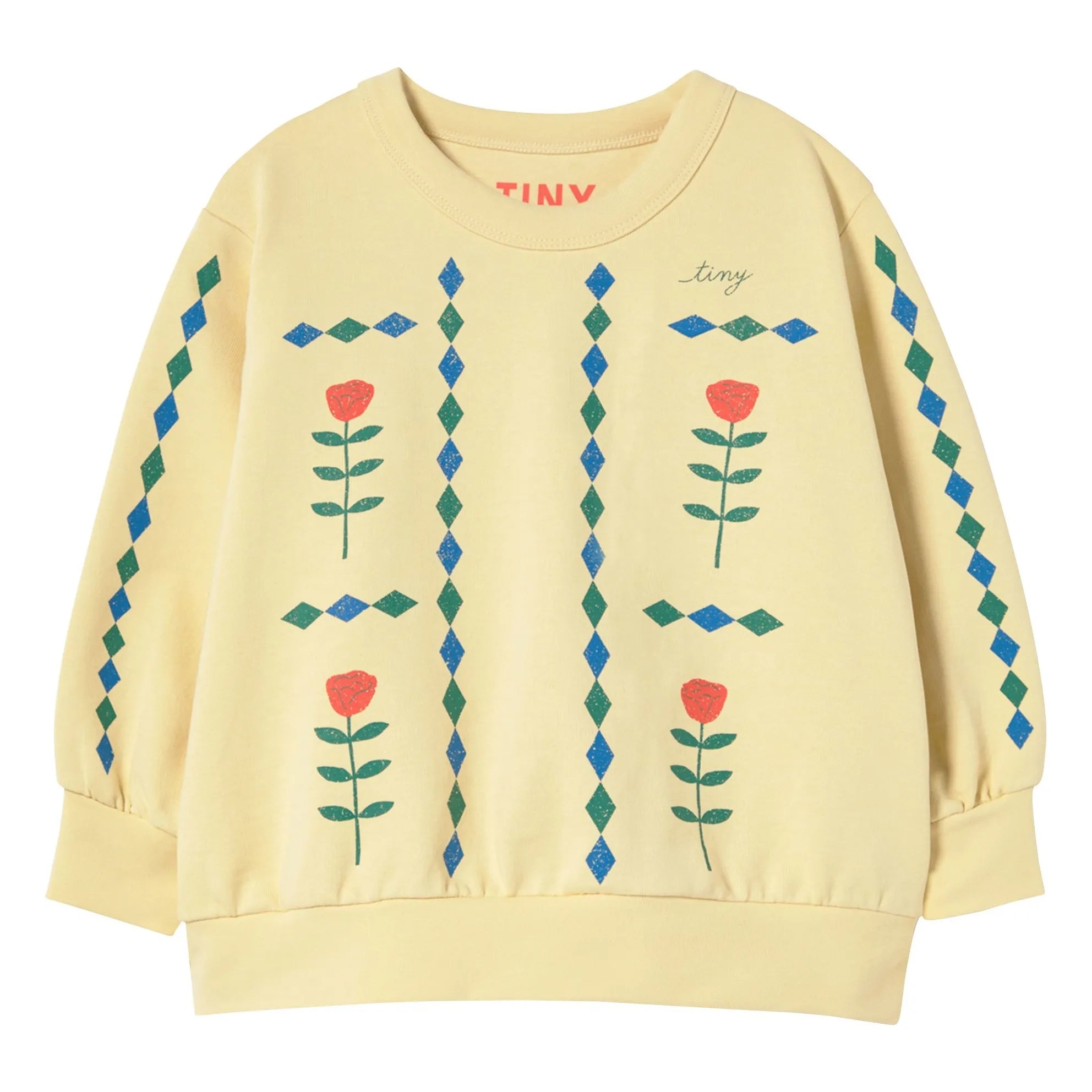 Tinycottons - Tiny Flowers Sweat Organik Pamuk | Soluk sarı