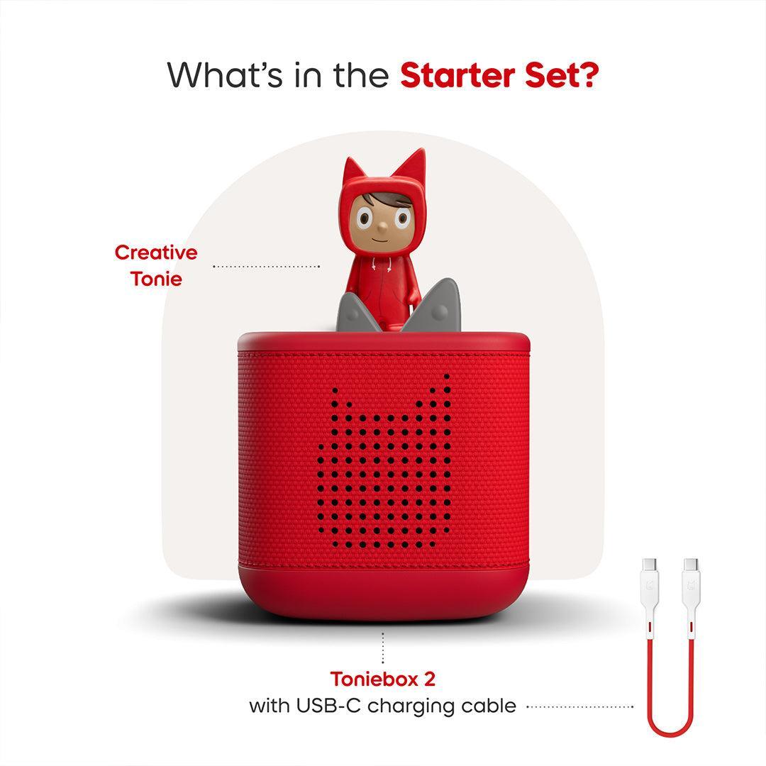 Tonies Toniebox 2 Starter Bundle | Create your Own (7pc)-Audio Players- | Natural Baby Shower