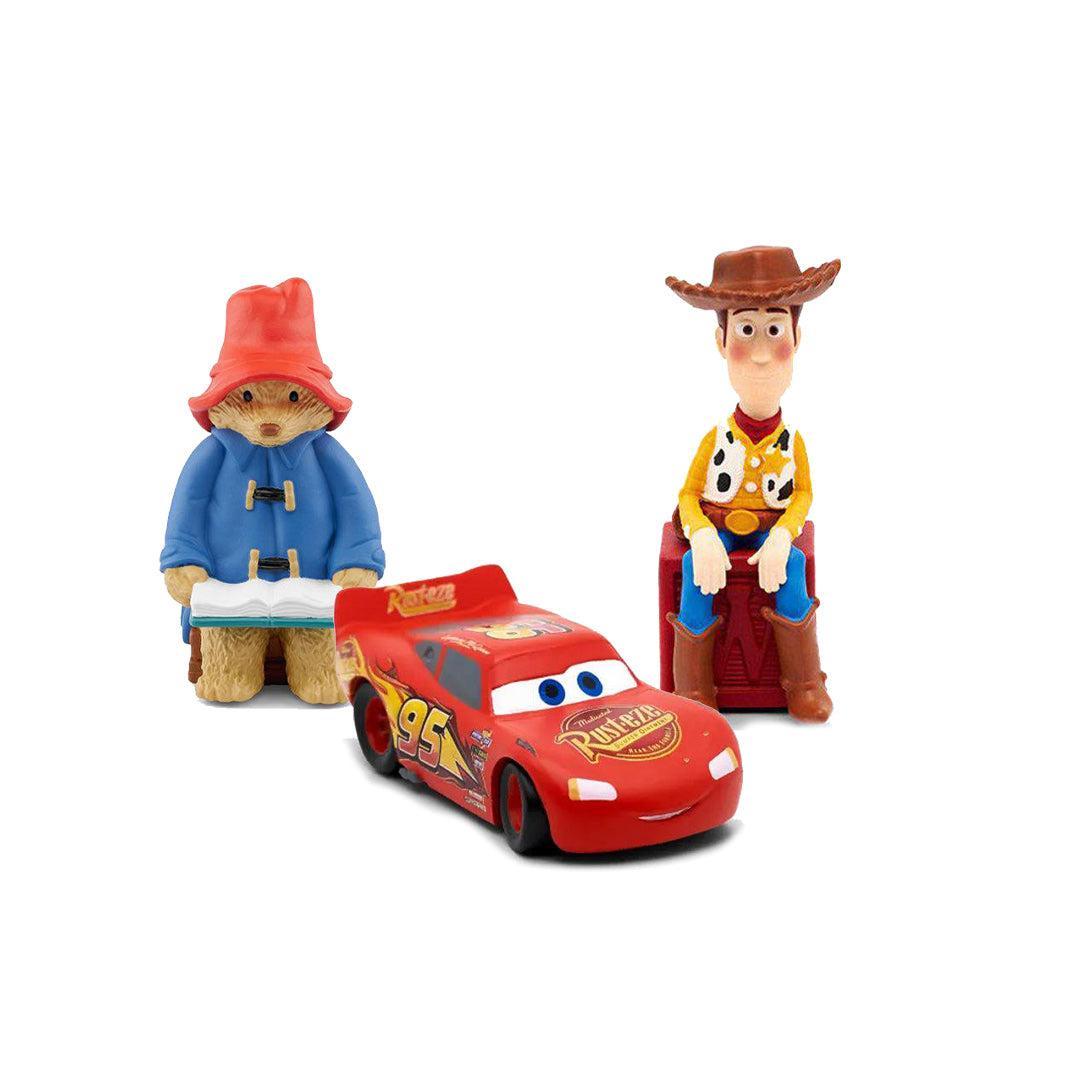 Tonies Character Bundle - More about Paddington, Woody + Cars-Audio Player Cards + Characters- | Natural Baby Shower