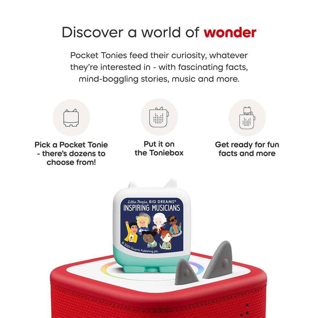 Tonies Clever Pocket: Little People Big Dreams - Inspiring Musicians-Audio Player Cards + Characters- | Natural Baby Shower
