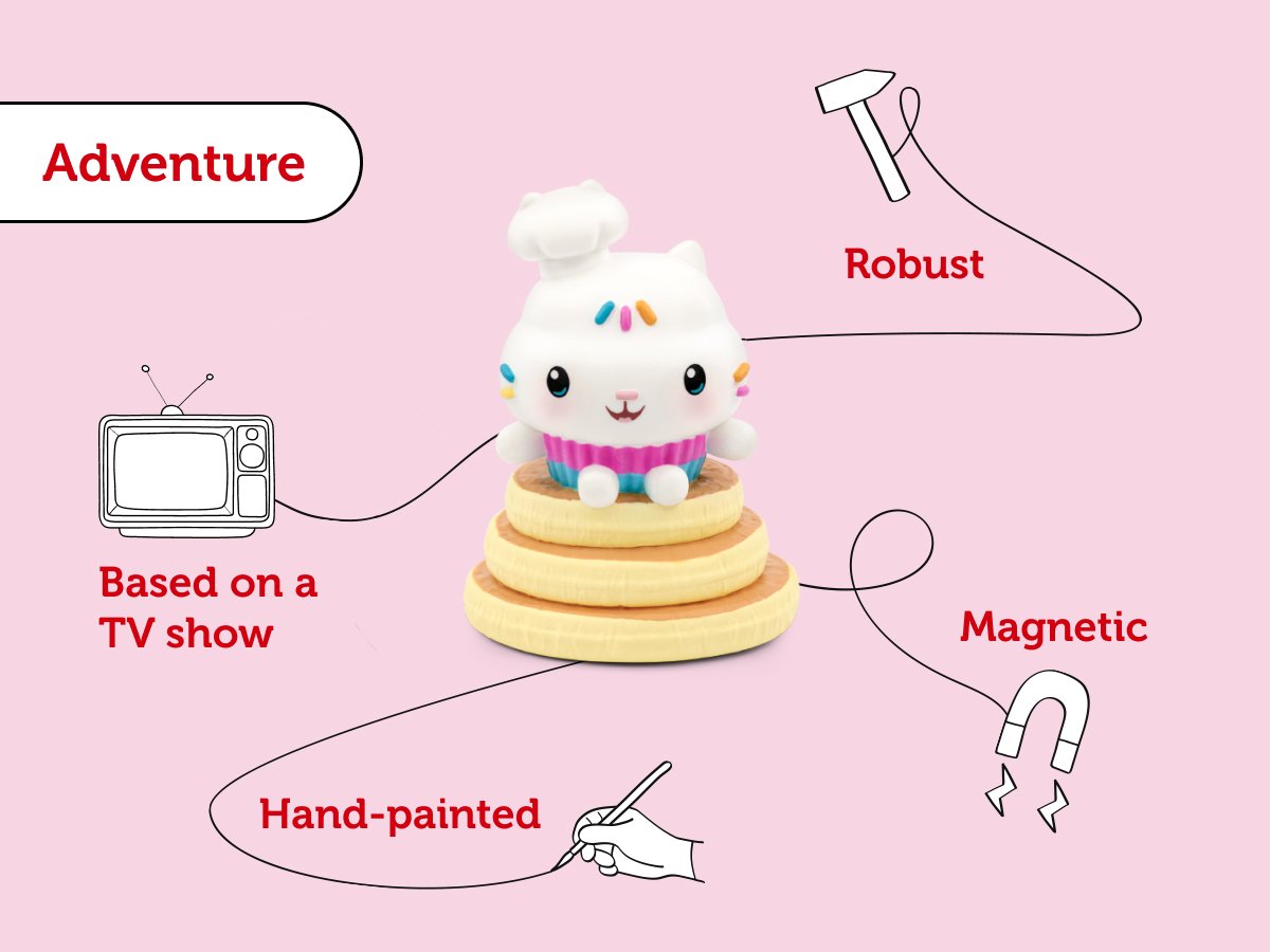 Tonies - دمية غابي بيت الدمى شخصية كاكي القط الناطقة بالإنجليزية