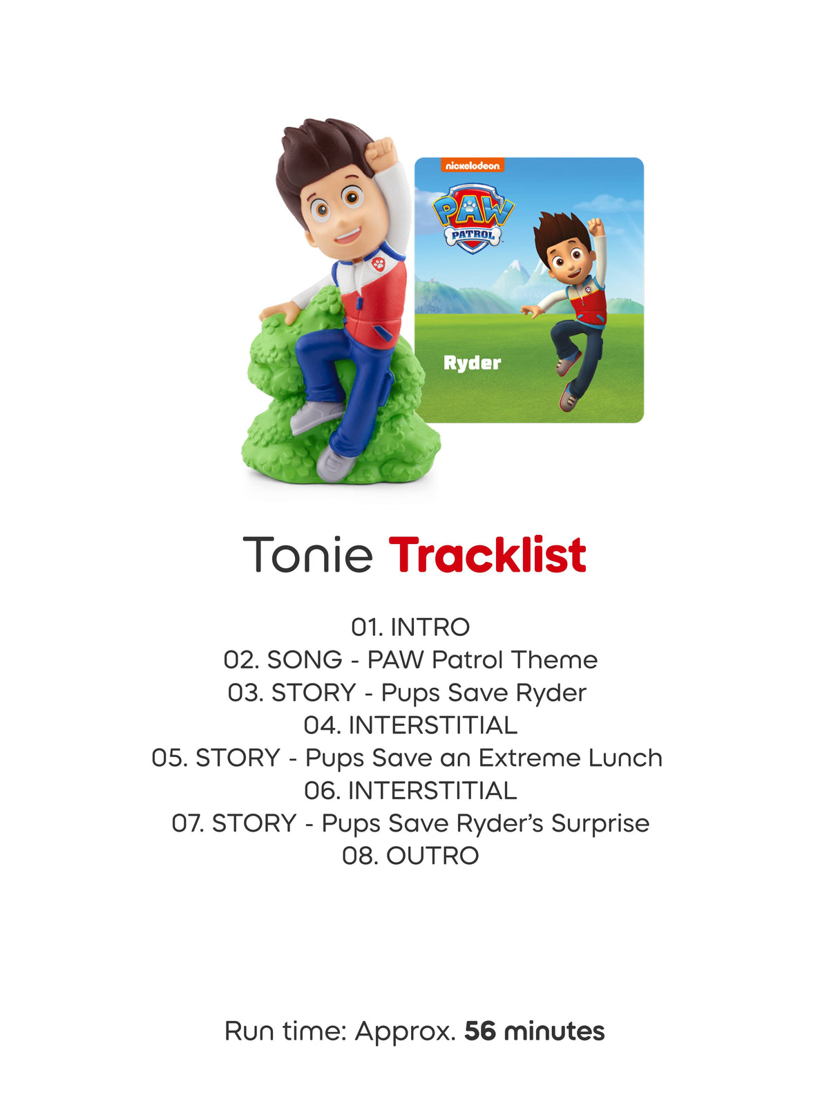 Tonies - PAW Patrol Ryder İngilizce Hikaye ve Şarkı Sesli Figürü