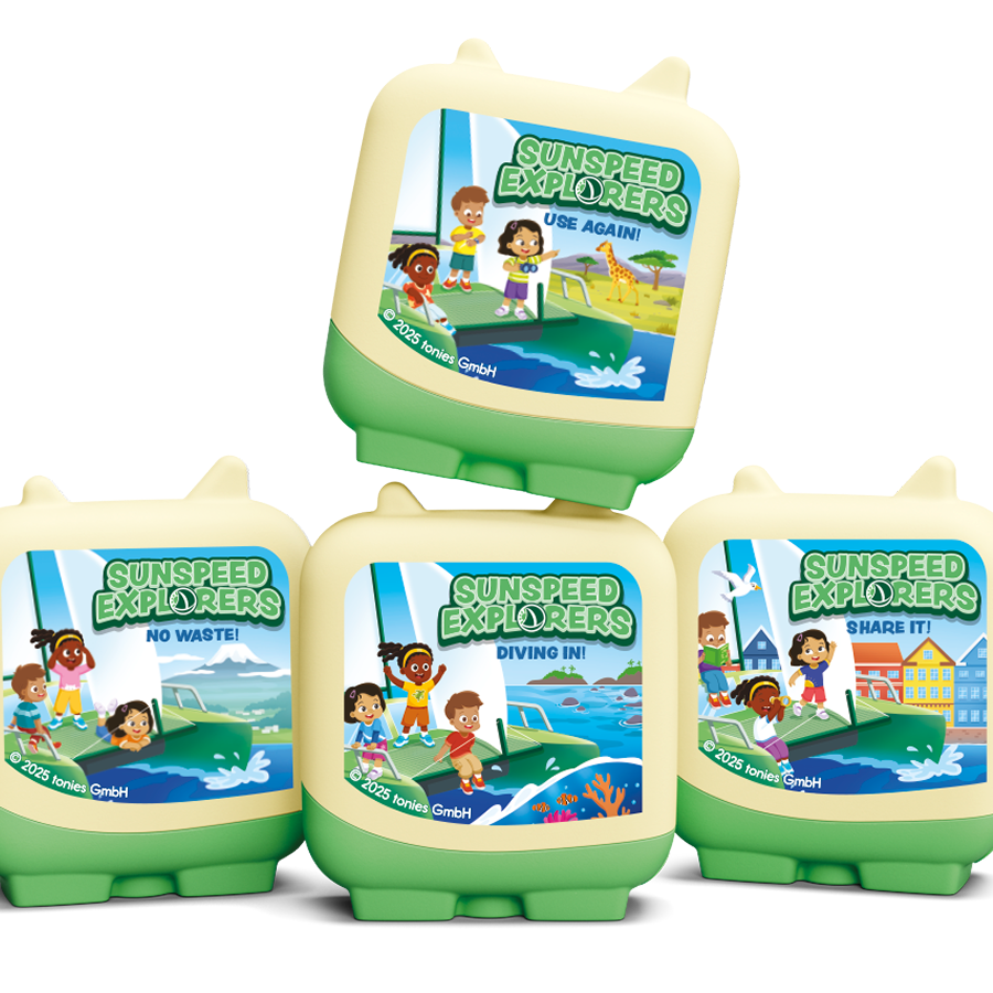 Tonies - مجموعة 4 قطع من مستكشفي Sunspeed مع شخصيات صوتية باللغة الإنجليزية