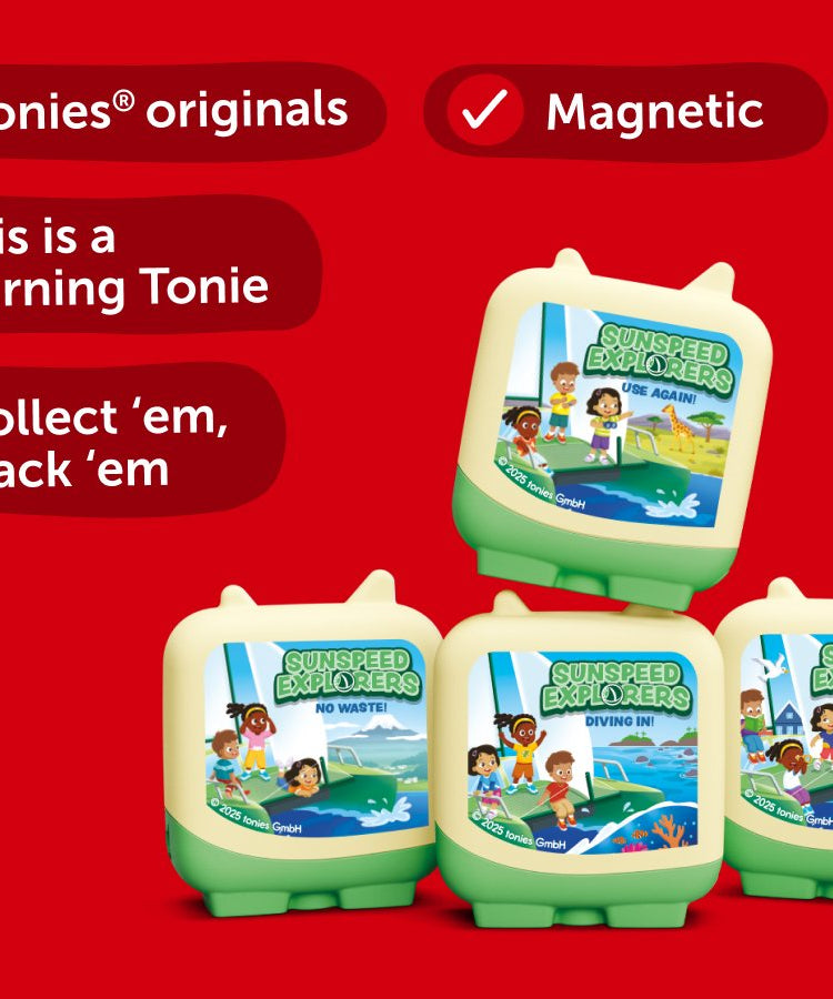 Tonies - مجموعة 4 قطع من مستكشفي Sunspeed مع شخصيات صوتية باللغة الإنجليزية
