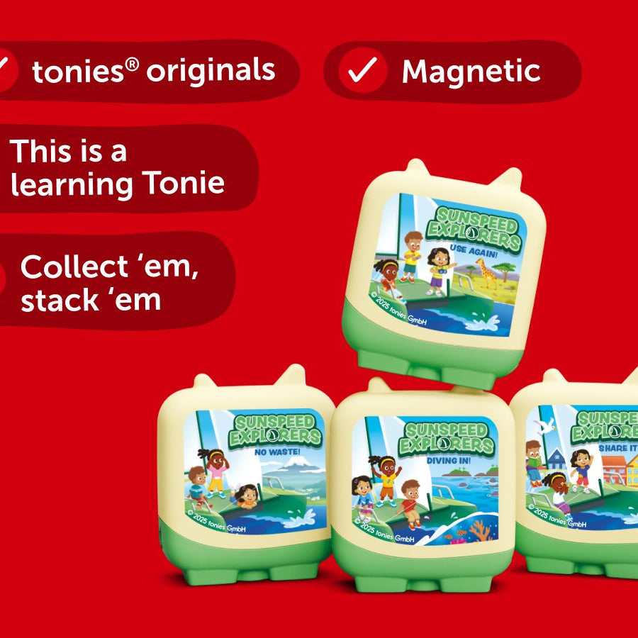 Tonies - مجموعة 4 قطع من مستكشفي Sunspeed مع شخصيات صوتية باللغة الإنجليزية