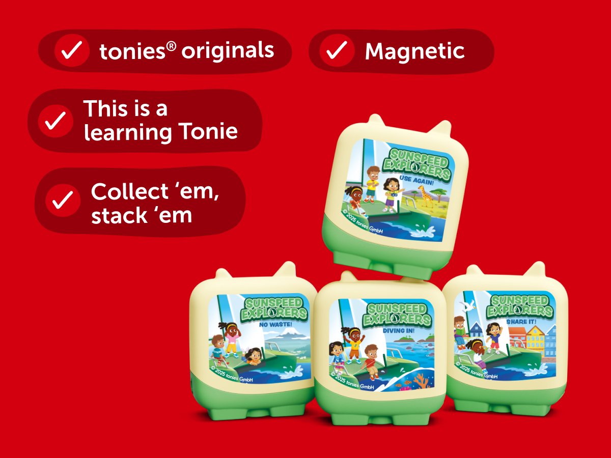 Tonies - مجموعة 4 قطع من مستكشفي Sunspeed مع شخصيات صوتية باللغة الإنجليزية