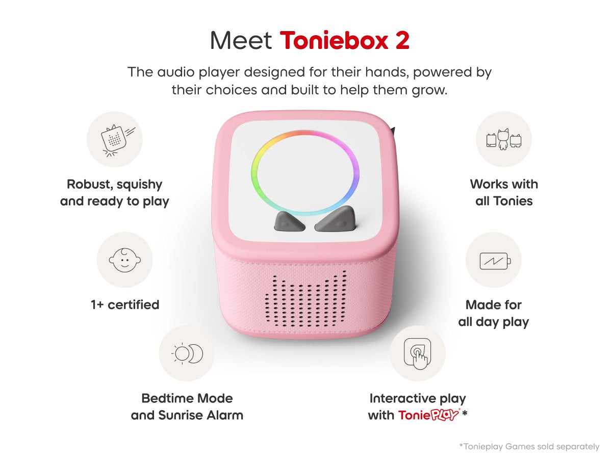Tonies - Toniebox 2 صندوق مجموعة البداية الوردي السحابي