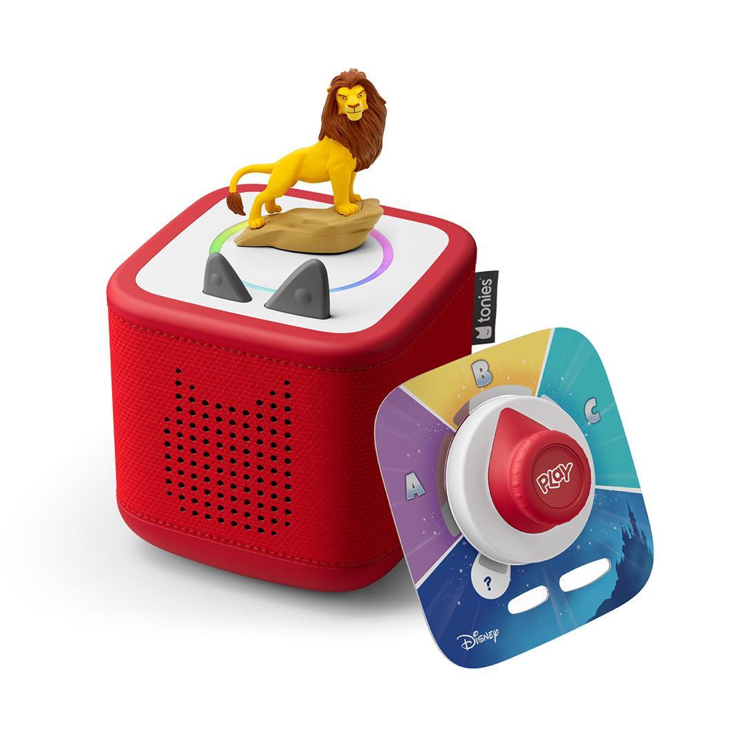 Tonies Toniebox 2 Play Set with Lion King Simba Tonie, Tonieplay Game, Tonieplay Controller - Red-Audio Players-Red- | Natural Baby Shower