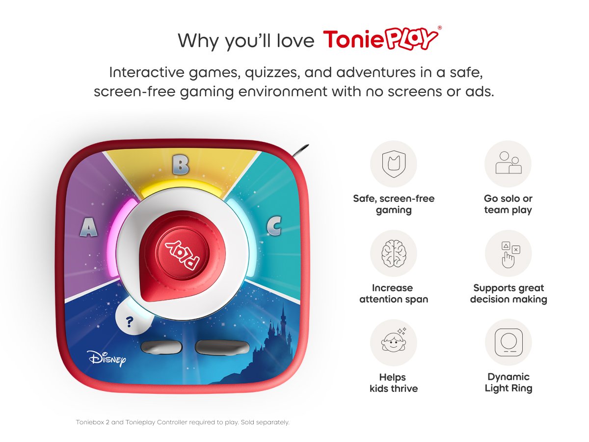 Tonies - Tonieplay ديزني مملكة مسابقة المعلومات لعبة Toniebox 2 باللغة الإنجليزية