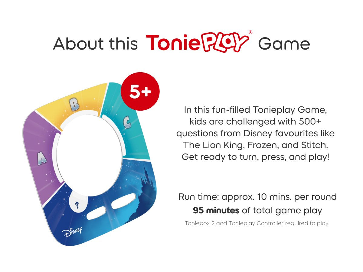 Tonies - Tonieplay ديزني مملكة مسابقة المعلومات لعبة Toniebox 2 باللغة الإنجليزية