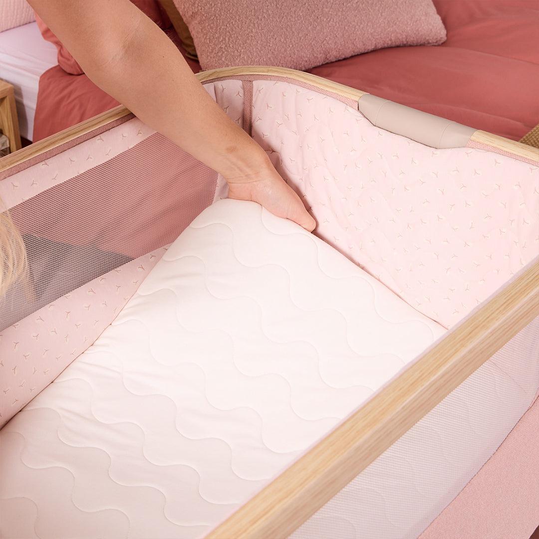 Tutti Bambini Cozee Air 2 Bedside Crib - Drifted Oak / Blush-Cribs-Drifted Oak / Blush- | Natural Baby Shower