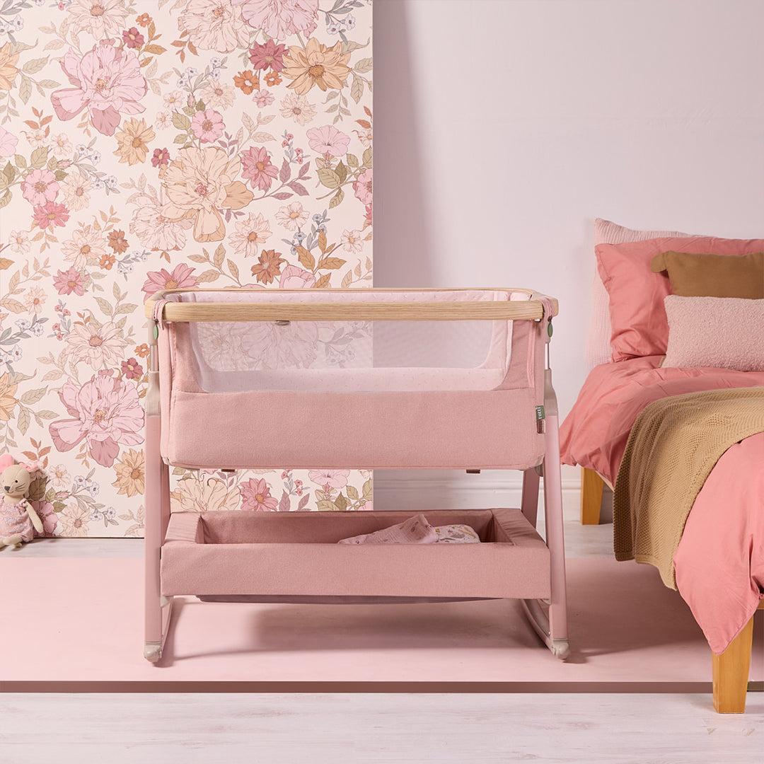Tutti Bambini Cozee Air 2 Bedside Crib - Drifted Oak / Blush-Cribs-Drifted Oak / Blush- | Natural Baby Shower