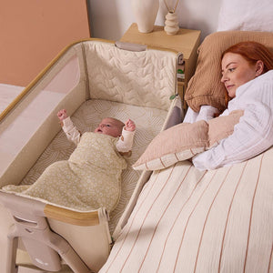 Tutti Bambini Cozee Air 2 Bedside Crib - Toasted Oak / Sand-Cribs-Toasted Oak / Sand- | Natural Baby Shower