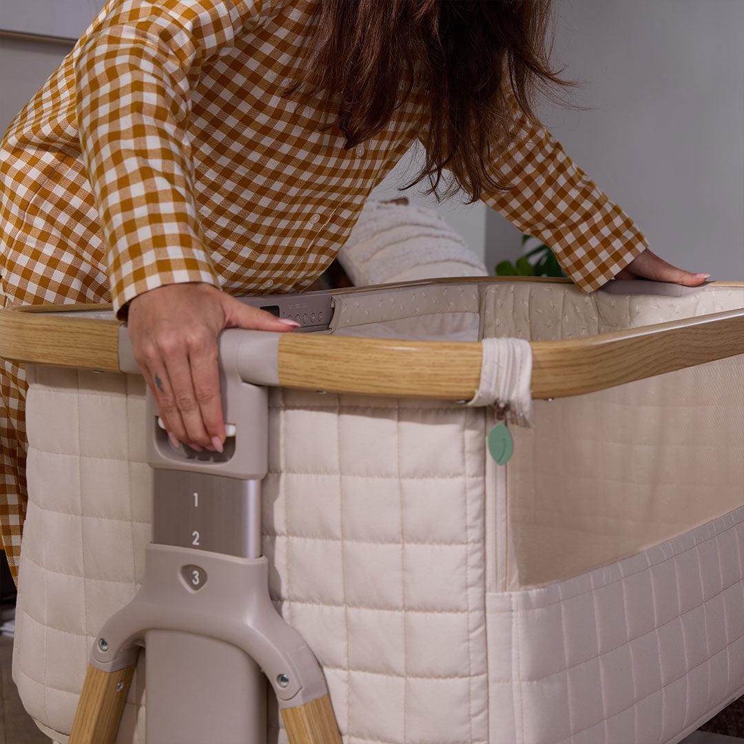 Tutti Bambini Cozee Sense Bedside Crib - Toasted Oak / Sand-Cribs-Toasted Oak / Sand- | Natural Baby Shower