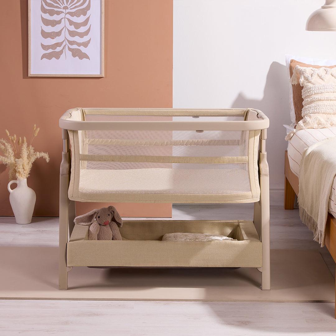Tutti Bambini Cozee Zen Bedside Crib - Sand-Cribs-Sand- | Natural Baby Shower