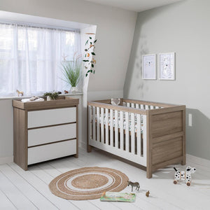 Tutti Bambini Modena 2 Piece Room Set - White/Oak-Nursery Sets-White/Oak-Without Mattress | Natural Baby Shower