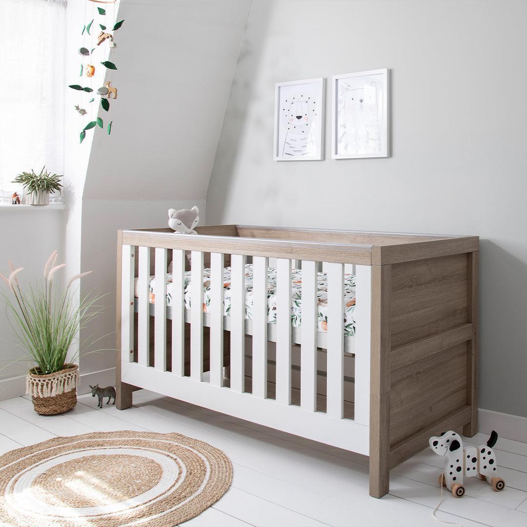 Tutti Bambini Modena 3 in 1 Cot Bed - White/Oak-Cot Beds-White/Oak-Without Mattress | Natural Baby Shower