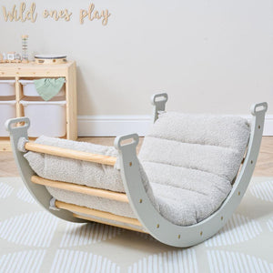 Tutti Bambini Scala Montessori Pikler Rocking Frame Cushion - Boucle Mushroom-Baby Bouncer Cushions-Boucle Mushroom-One Size | Natural Baby Shower