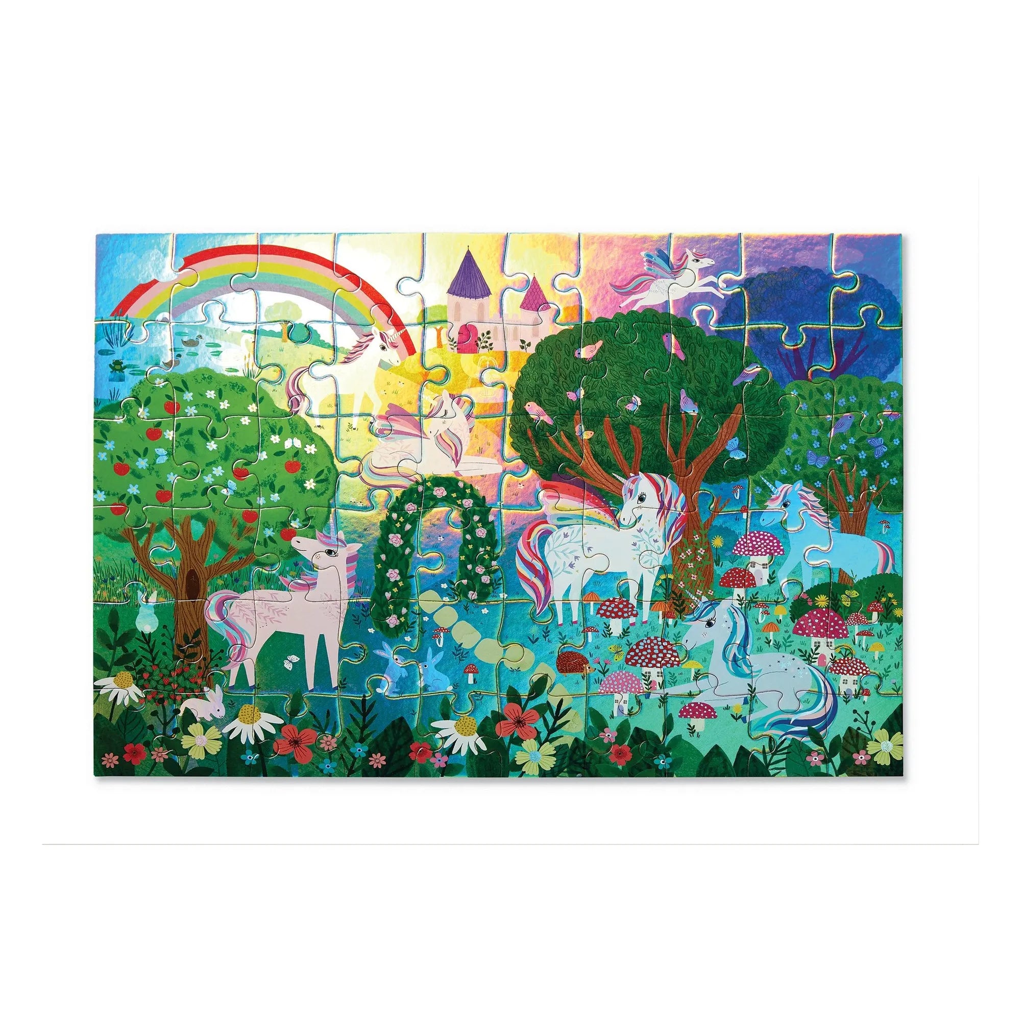Crocodile Creek - Tek boynuzlu atlar holografik puzzle - 24 parça
