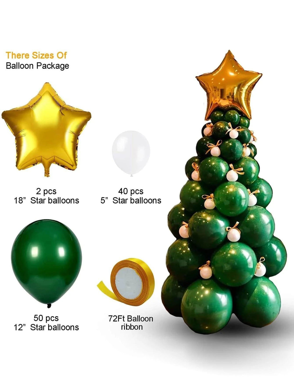 Yılbaşı - Noel 93 Parça Mega Büyük Boy Şık Çam Ağacı Temalı Yeni Yıl Dekoratif Balonu