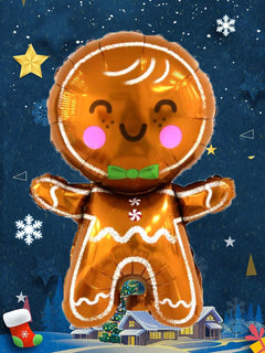 Yılbaşı - Noel Kurabiyesi Gingerbread Büyük Boy 80CM Yeni Yıl Dekoratif Balonu