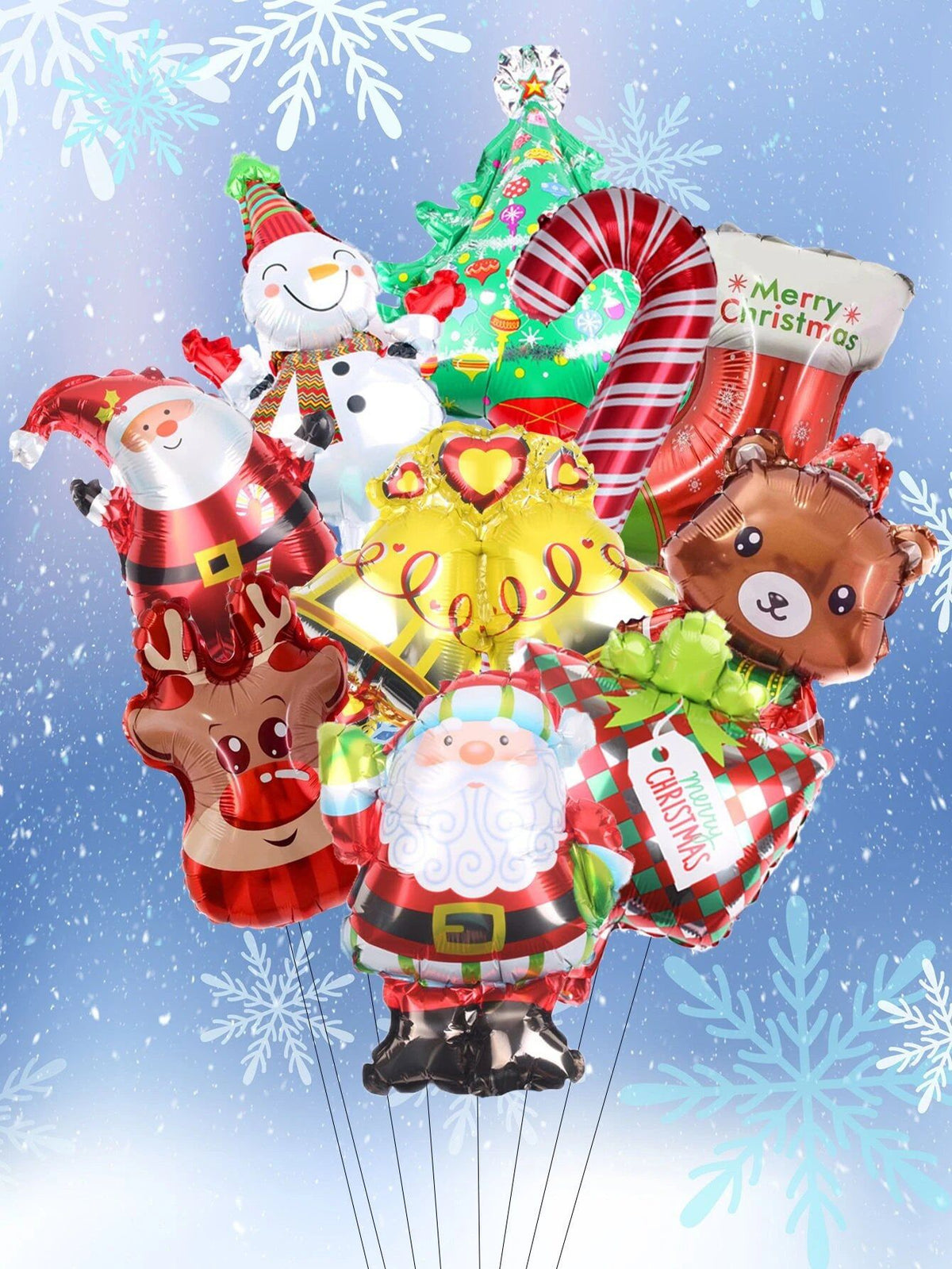 Yılbaşı - Noel Yeni Yıl Balonlar Seti 10 Adet