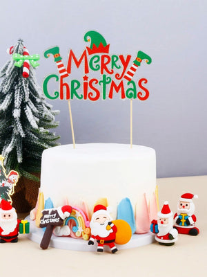 Yılbaşı - Noel Yeni Yıl Pasta Süsü Merry Christmas Topper